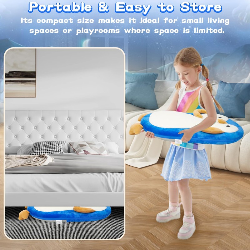 Floor Chair for Kids, Penguin Floor Seating with Back Support