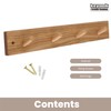 Keypak Wooden Coat Hooks –Pine Wall-Mounted Coat Rack – 46