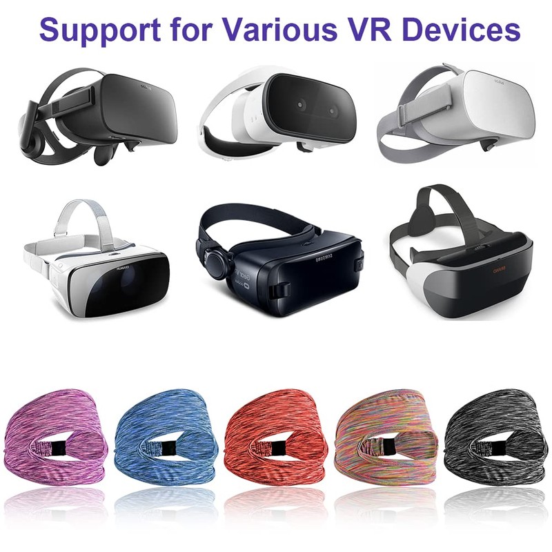 Abnaok 5 Pack VR Eye Mask, Adjustable Breathable VR Sweat