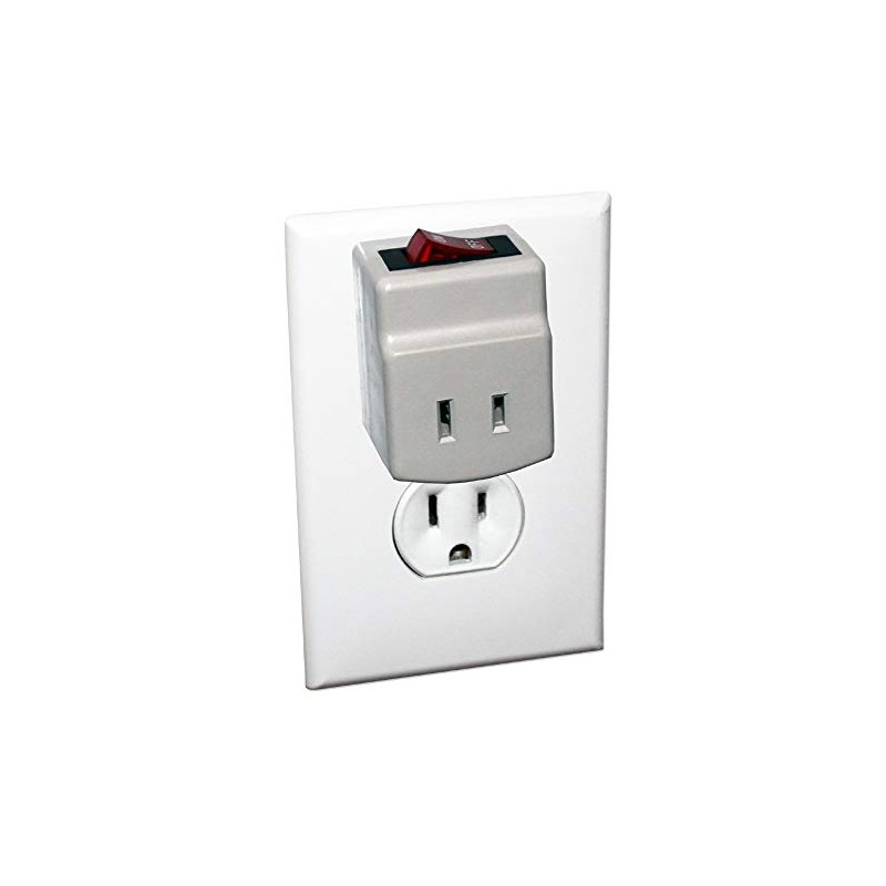 QVS PA-1P Single-Port Power Adaptor with Lighted On/Off Switch, Off-White