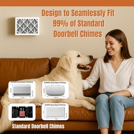 Doorbell Chime Cover Box Only, Aesthetic Wooden Door Bell Chime Box Design Cover for Home Upgrades, Easy Install Decorative Doorbell Cover Box Only, Universal Fit Door Bell Cover, White