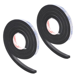 PATIKIL 3/8" W x 5/8" T x 6.6Ft Insulation Foam Tape, 2 Rolls Self-Adhesive EVA Weather Stripping for Wrap Pipe Door Window Insulation Soundproof Anti Vibration Collision, Black