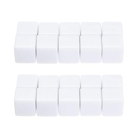 PATIKIL 18mm Acrylic Dice Blank, 20 Pcs Standard Game Dice Square Corner with Smoothed Surface Six Sided for Board Games Teaching, White