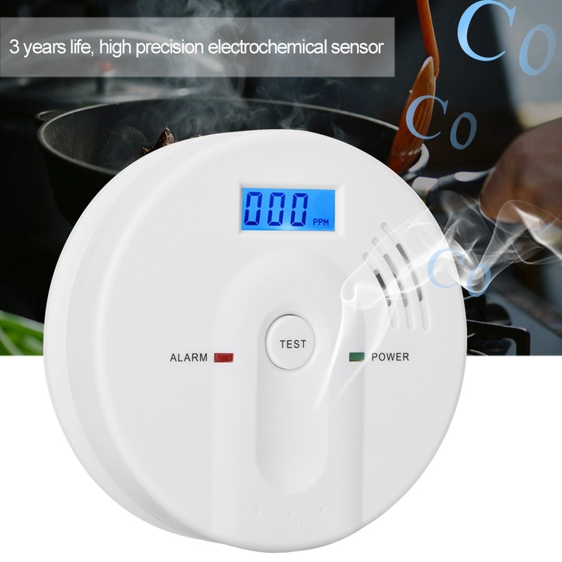 LCD Display Digital Carbon Monoxide Gas Poisoning Sensor Alarm Warning
