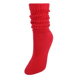 CTM® Women's Super Soft Slouch Socks (1 Pair), Red