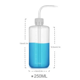 JESSTOLO JESSTOLO Plastic Washing Bottle, Pack of 3 Splash Bottles, Laboratory Bottles, Wash Bottles, 250 ml, Plants Water Flower of Fresh Bottles, Transparent Squeeze Bottles, Washing