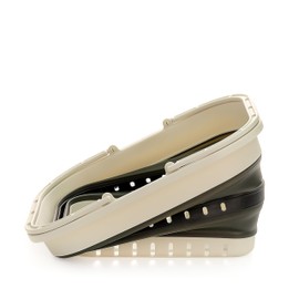 SAMMART Collapsible Tub with Handle 19L (5 Gallons) - Portable Picnic Basket/Crate - Foldable Storage Container for Dishes Washing, Camping and Home (Grey/Washed Black, 1)