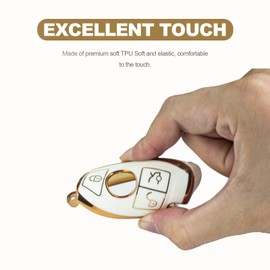 SK CUSTOM Funda protectora de TPU para llave inteligente compatible con Benz A B C CLA CLS E G GL GLC GLE GLK GLS GT M R S SL SLK SLS Class AMG Viano 3 botones de entrada sin llave Accesorios remotos