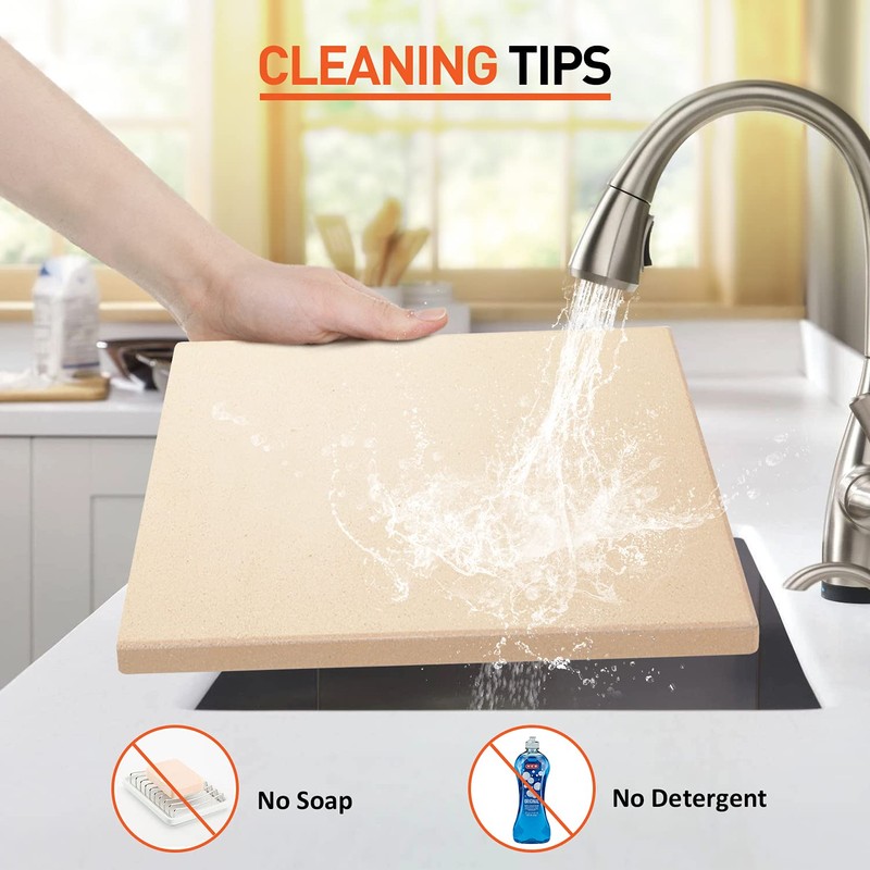 Arcedo Pizza Stone for Oven and Grill, 12 Inch Square