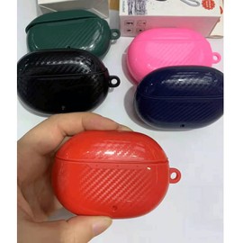 Rertnocnf Cool Carbon Fiber Grain Military-Grade Anti-Drop Case Compatible with Beats Studio Buds 2021 Creative Earphone Accessories Flexible TPU Anti-Finger Headphone Protector with Hook Green