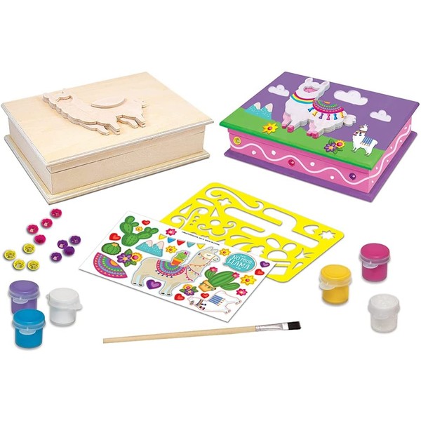 MasterPieces Works of Ahhh Real Wood Large Acrylic Paint & Craft Kit, Jewelry Box with Bow, Mom's Choice Award, for Ages 4+, One Color (21636)