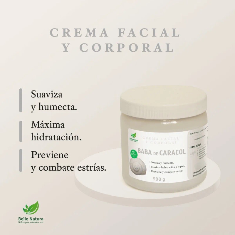 Crema De Baba De Caracol Con Filtro Solar Anti-manchas 500g