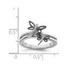 Sterling Silver Diamond Black Rhodium-Plated Dragonfly Ring - Jewelry By