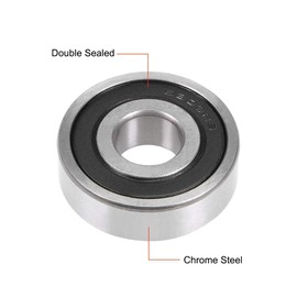 TOP-VIGOR 1Pcs 6303-2RS Deep Groove Ball Bearings, Z1 17mm x 47mm x 14mm Double Sealed Industrial Bearings, Chrome Steel Skateboard Bearings for Electrical Instrument Equipment