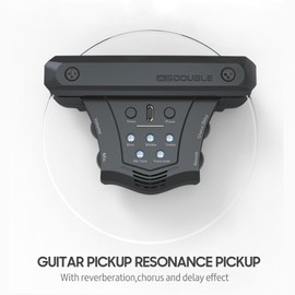 Acoustic Guitar Pickup Rechargeable Resonance Pickup, Double G0 Active Soundhole Guitar Pickup with FST2.0 Vibrating Effect Pickup Systerm