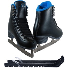Jackson Classic JC380 Black Figure Ice Skates - Womens 9 - Bundle with Skate Guards