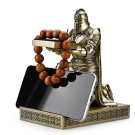 HDMbigmi King's Guard Watch Display Stand Eyeglass Jewelry Bracelet Necklace Holder Trays Towers Resin Pen Holder Warrior Knight Mobile Phone Stand for Office & Home (Bronze)