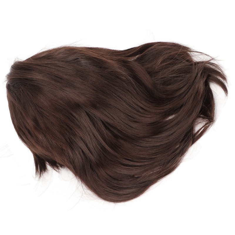 Men Wig Short Brown Straight Breathable Inner Mesh Soft Fluffy