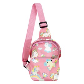 JUMISEE Cute Unicorn Dinosaur Crossbody Chest Bag Cartoon Sling Shoulder Bag for Travelling Hiking