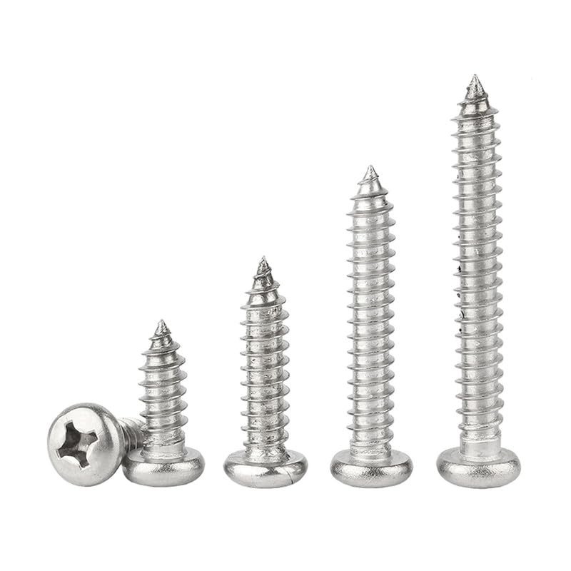 MOOPW Round Head Wood Screws - Stainless Steel 304 Self-Tapping