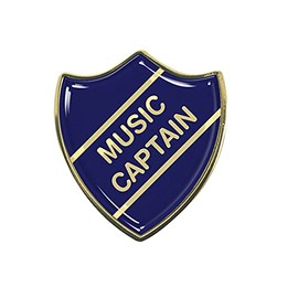 Music Captain Blue School Shield Badge