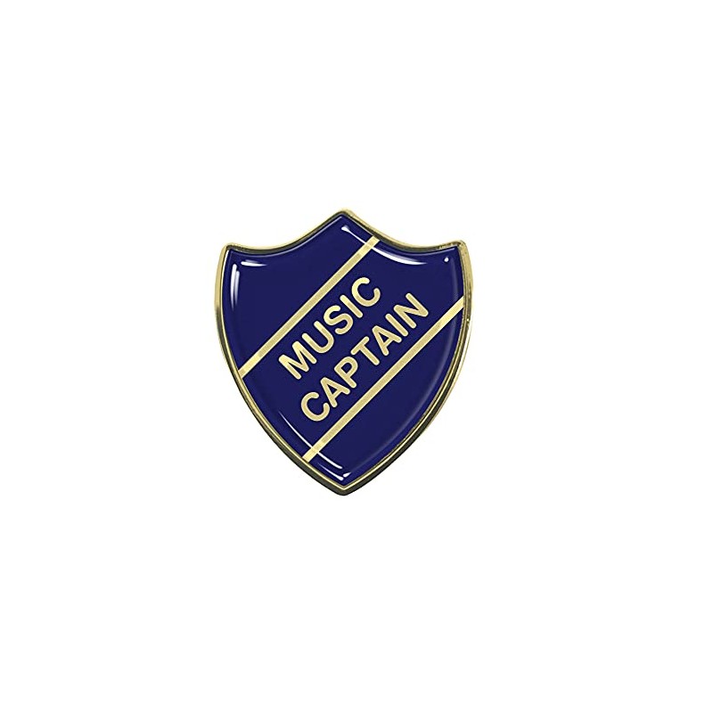 Music Captain Blue School Shield Badge