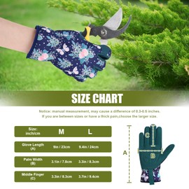 Fikeloy Leather Gardening Gloves for Women and Ladies - Weeding Working Mild Thorn Proof Garden Gloves for Digging, Planting, Raking and Pruning Weeding Gardening Gifts (Deep Blue, Large)
