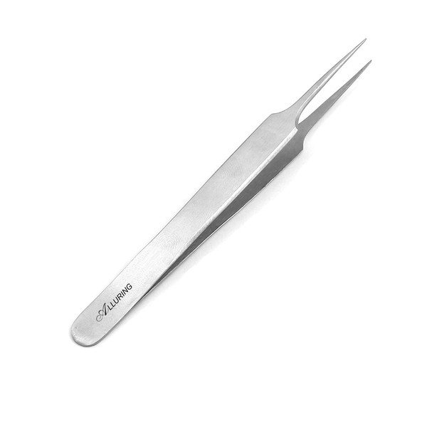 Alluring Silver A Type Tweezers with fine tips for Eyelash Extension (A Type Straight Tips)