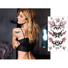 Fantasy Tribal Butterfly Tribal-9 Tattoo Stickers, Regular, 8 Types, hm117, L