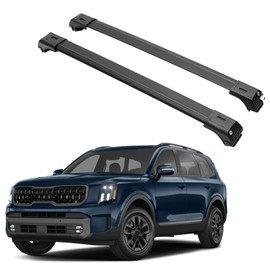 ERKUL Roof Rack Cross Bars for 2023-2025 Kia Telluride X-Line and X-Pro | Aluminum Crossbars with Anti Theft Lock for Rooftop | Compatible with Raised Rails - Black