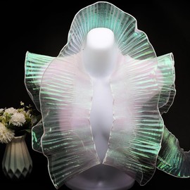 GORGECRAFT 9 m x 13 cm Ruffled Fabric Organza Trim Colour Gradient Pleated Lotus Leaf Trim Lace Fabric Ribbon Tulle Border Retro Chiffon Trim Decorative Applique for Sewing Costume Crafts (Colourful)