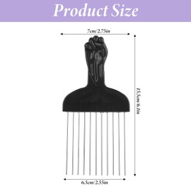 Hair Picks for Curly Hair, 1 Pcs Metal Hair Pick for Black Men Afro Pick Comb Detangling Wig Braid Hair Styling Tool for Women and Men