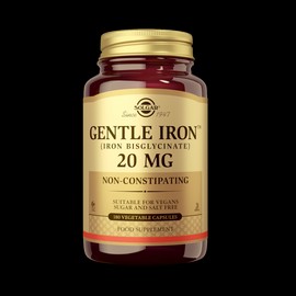 Solgar Gentle Iron (Iron Bisglycinate) 20Mg Vegetable 180 Capsules