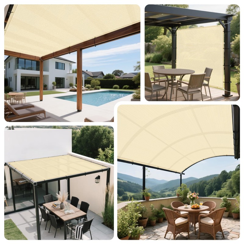 Bynbbur 10' x 20' Sun Shade Cloth with Grommets 90%