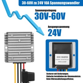 YBBOTT Step Down DC/DC Converter 48V to 24V 10A 240W Voltage Stabiliser 24V Voltage Regulator 30V-60V to 24V Voltage Converter Voltage Limiter Buck Coverter Voltage Converter