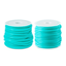 Magibeads - Cuerda de goma de tubo hueco de 16.4 yardas, 2 mm, 3 mm, PVC, para tejer puntadas, cuerdas de goma, turquesa, para tejer, costura, manualidades, suministros de fabricación de joyas
