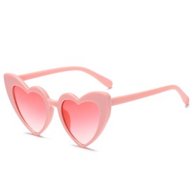 SECALIFE Heart Shaped Party Glasses, Heart Shape Sunglasses, Multicolor Heart-shaped One Piece Glasses for Women Summer Party, Pink