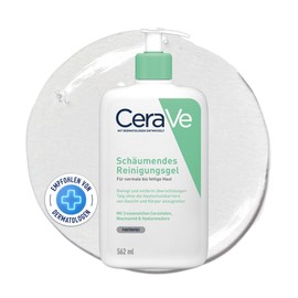 CeraVe Schäumendes Reinigungsgel für Gesicht und Körper, Normale bis fettige Haut, Mit Hyaluron und 3 essenziellen Ceramiden