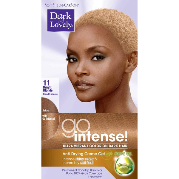 SoftSheen-Carson Dark and Lovely Ultra Vibrant Permanent Hair Color Go Intense Hair Dye for Dark Hair with Olive Oil for Shine and Softness, Light Golden Blonde