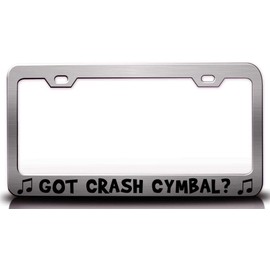 Custom Brother - GOT Crash CYMBAL with Music Note Metal Car SUV Truck License Plate Frame Ch y63
