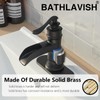 BATHLAVISH Matte Black Waterfall Bathroom Faucet, Single Handle Bathroom Sink