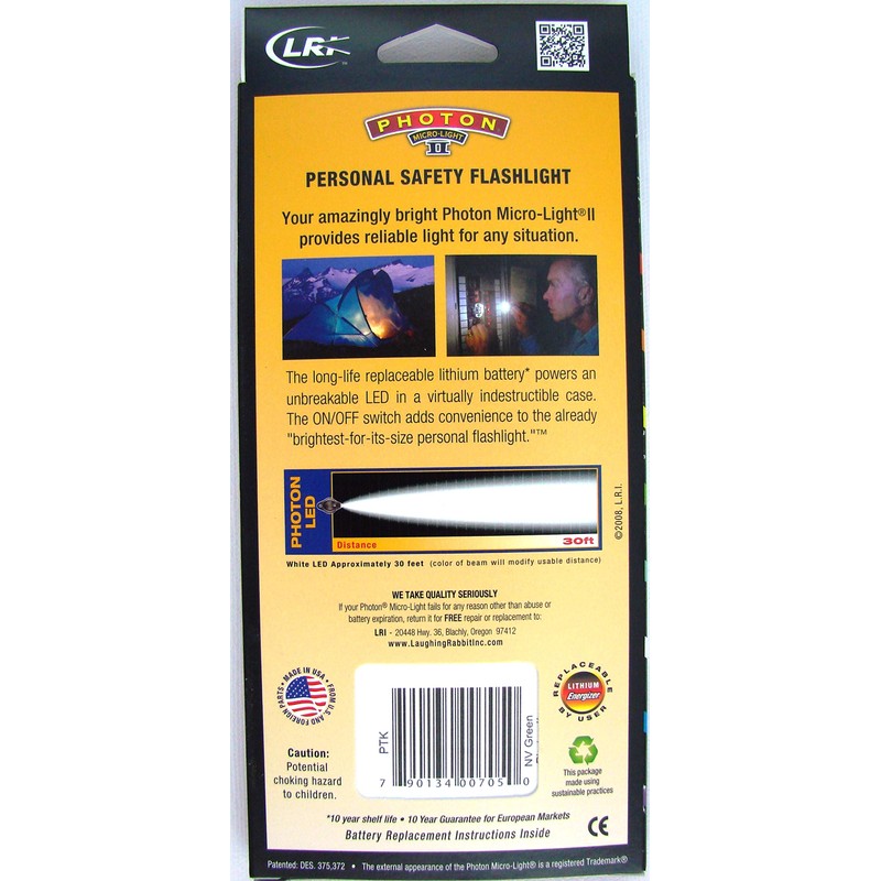 LRI PTK Photon II LED Keychain Micro-Light, Night Vision Green