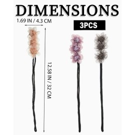 MOPZIJA Pack of 3 Magic Hair Bun Maker, Pearl Flower Hair Bun Maker, Women's Doughnut Hair Bun Maker, Magic Hair Bun Maker for Women, Hair Bun Maker Set for Children, Girls, Women