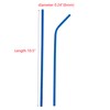 Reusable Stainless Steel Drinking Straws, Blue Color 10.5" Metal Straws