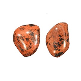 Rock Your Chakra Mahogany Obsidian Crystal 1 1/2" Set of 2 AAA Grade Tumbled Polished Rocks Minerals Sacral Chakra Healing Crystal Reiki Stone