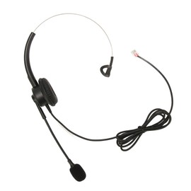Telephone Headset Single Ear, Professional Noise Canceling Adjustable Wired Phone Headset for Call Center Customer Service, Noise Canceling Business Single Ear Headset