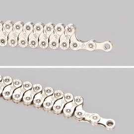 VOANZO Bicycle Chain, Full plating Silver Rust-proof Mountain Road Bike Chain, 9-speed 27-speed