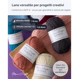 Utopia Crafts 100% lana vergine 50 g (crema bianco)