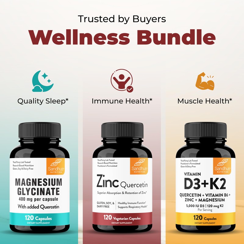 Sandhu's Zinc Quercetin 120 Vegetarian Capsules (Pack of 1) |