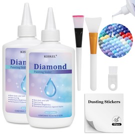Diamond Painting Sealer, 16oz Diamond Painting Glue Sealing Tape Silicone Brush, Fast Drying and Easy to Apply, Diamond Painting Art Glue for 5D Diamond Painting, Puzzles, and DIY Crafts